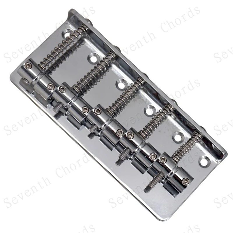 Silberne 5-Saiten-E-Bass-Gitarrenbrücke, Zubehörteile für Musikinstrumente – Detail 7