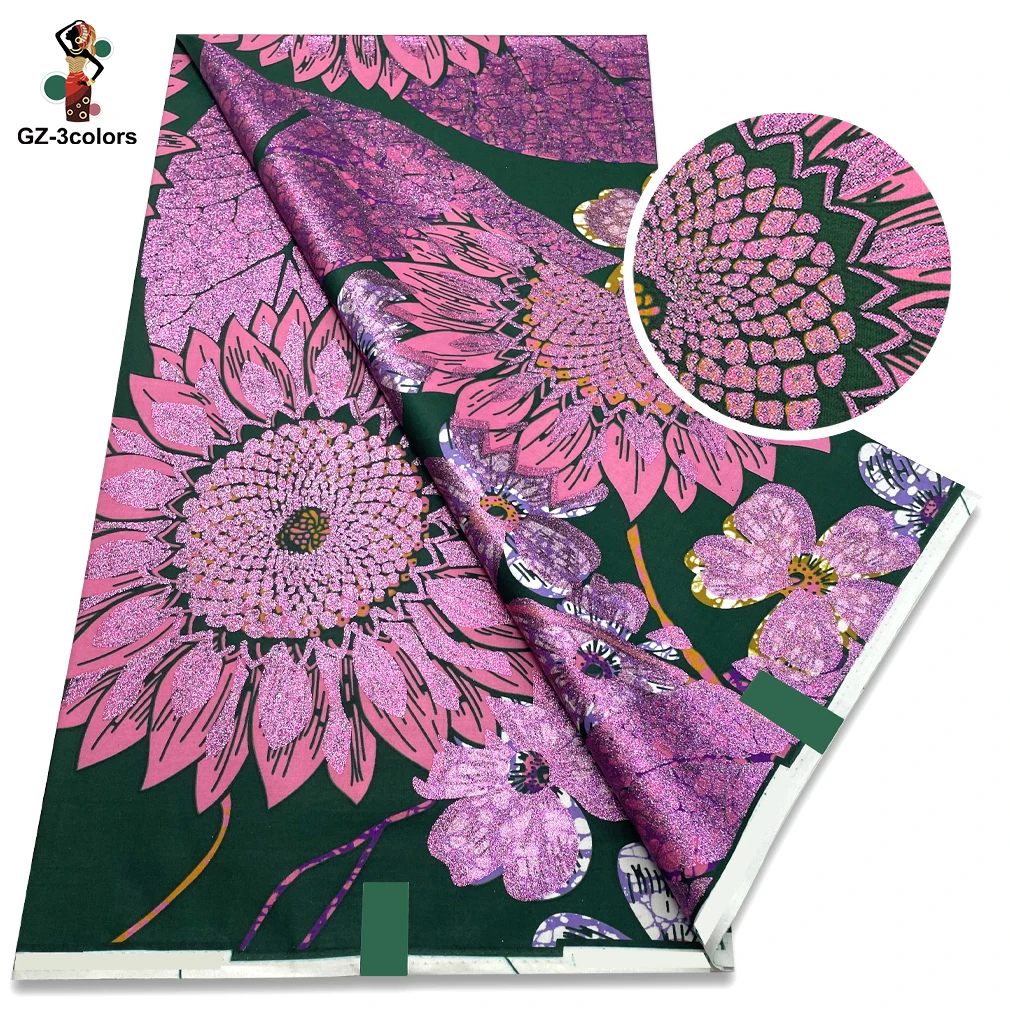 Hoge kwaliteit zachte Pagne 100% katoen gouden print stof Afrikaanse echte was stof Nigeria Ankara Grand SUP stof