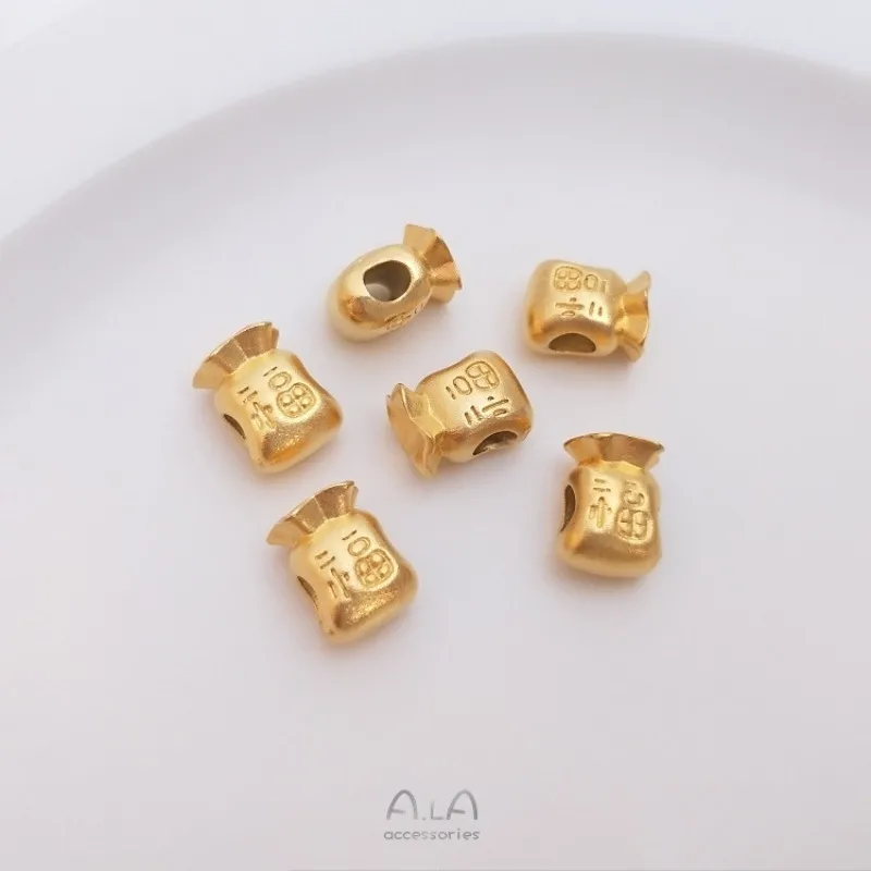 Vietnam Sand Gold Ingot Lucky Money Bag Copper Wire Lotus Bead Spacer Pendant DIY Bracelet Transfer Bead Accessories view 4