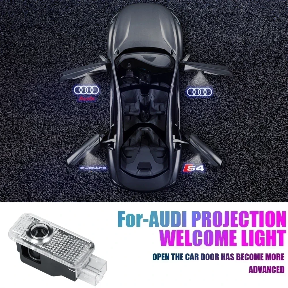 

2/4Pcs Car Door Welcome Light Led HD Laser Projector Lamp for Audi Sline A3 A1 A4 B8 B7 A6 C7 A5 Q2 Q3 Q5 Q7 Quattro S3 S4 S7 S8