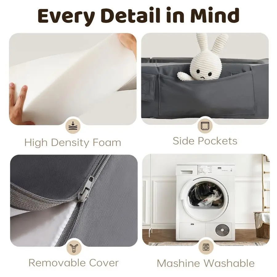 سرير سفر للأطفال الصغار، سرير أرضي قابل للطي مع غطاء قابل للغسل للسفر والتخييم والمنزل وسرير محمول للأطفال من سن 18 شهرًا، سهل الاستخدام #6