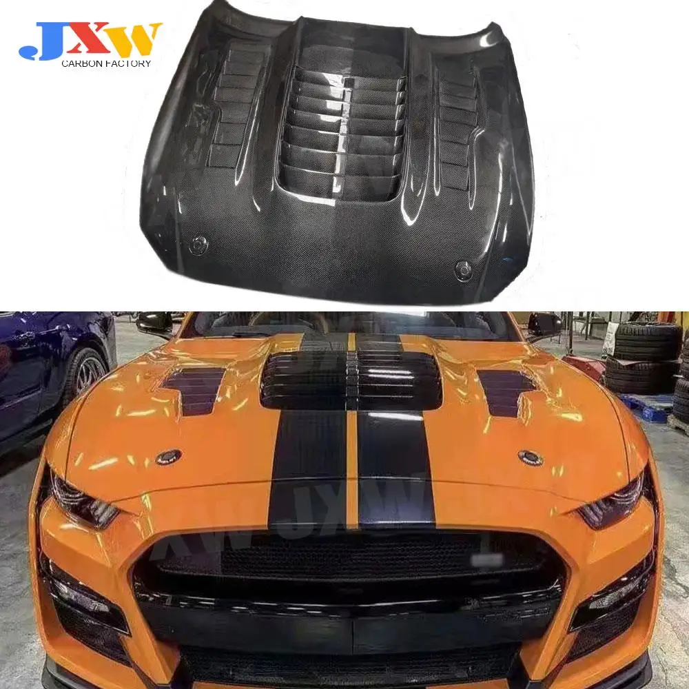 

Carbon Fiber Front Bumper Engine Hood Cover Accessorise for Ford Mustang 2015 2016 2017 MP Style Car Engine Hood Bonnet