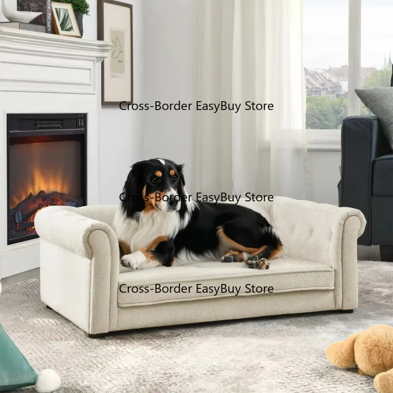 Elegant Rectangle Pet Bed for Small and Medium Dogs, Durable Elevated Dog Sofa Bed, Comfortable Dog Couch