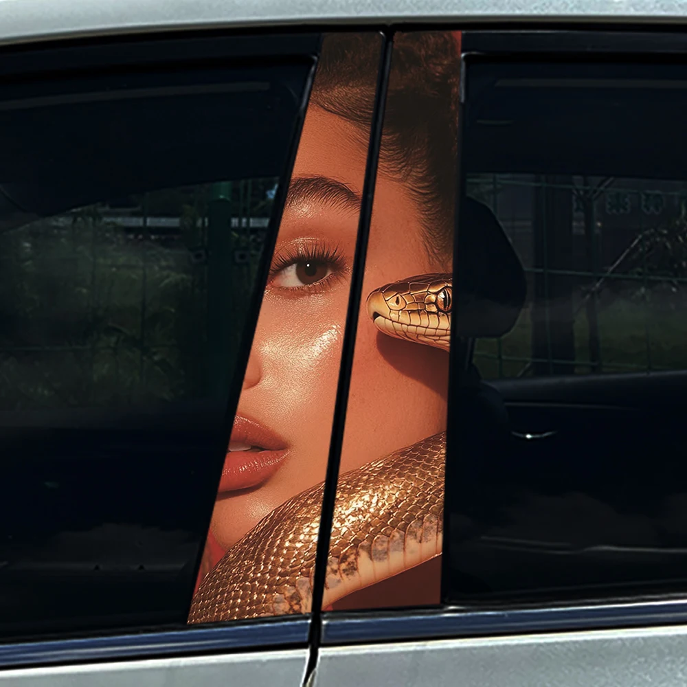 Miss Lady Beauty งู Auto B-pillar สติ๊กเกอร์กลางรถคอลัมน์ตกแต่งรอยขีดข่วนสติ๊กเกอร์กันน้ํารถอุปกรณ์เสริม