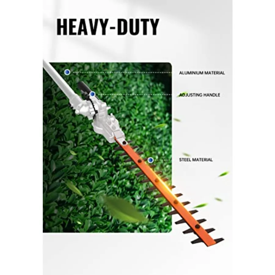 SUNSEEKER 16 Hedge Trimmer Attachment Universal Dual Action Articulating Heavy Duty Steel Material 12 Angle Positon Gas Powered