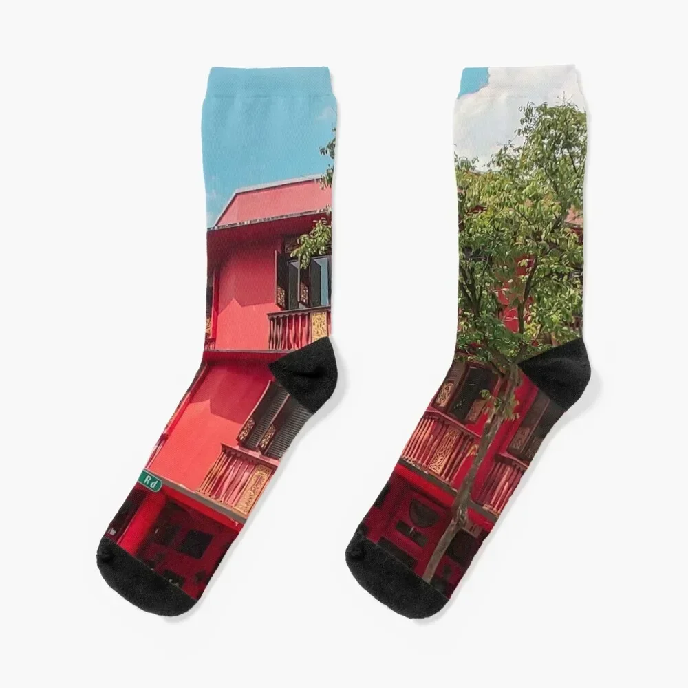 

Red Peranakan Shophouses, Singapore Socks new in's sports stockings designer brand Lots Socks Men's Women's