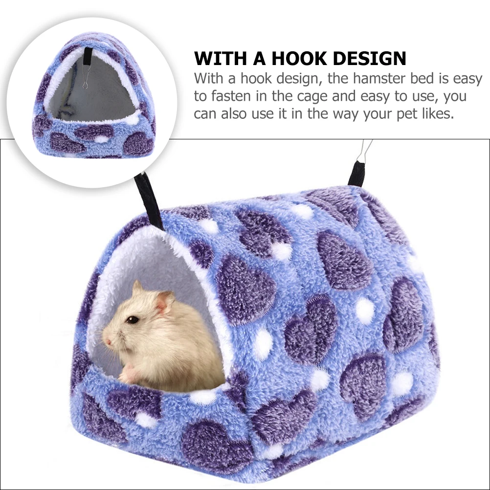 

Pet Bed For Hamster Warm Flannel Cotton Hanging Bed Small Pets Winter Sleeping Tent Soft Hammock For Guinea Pig Rat