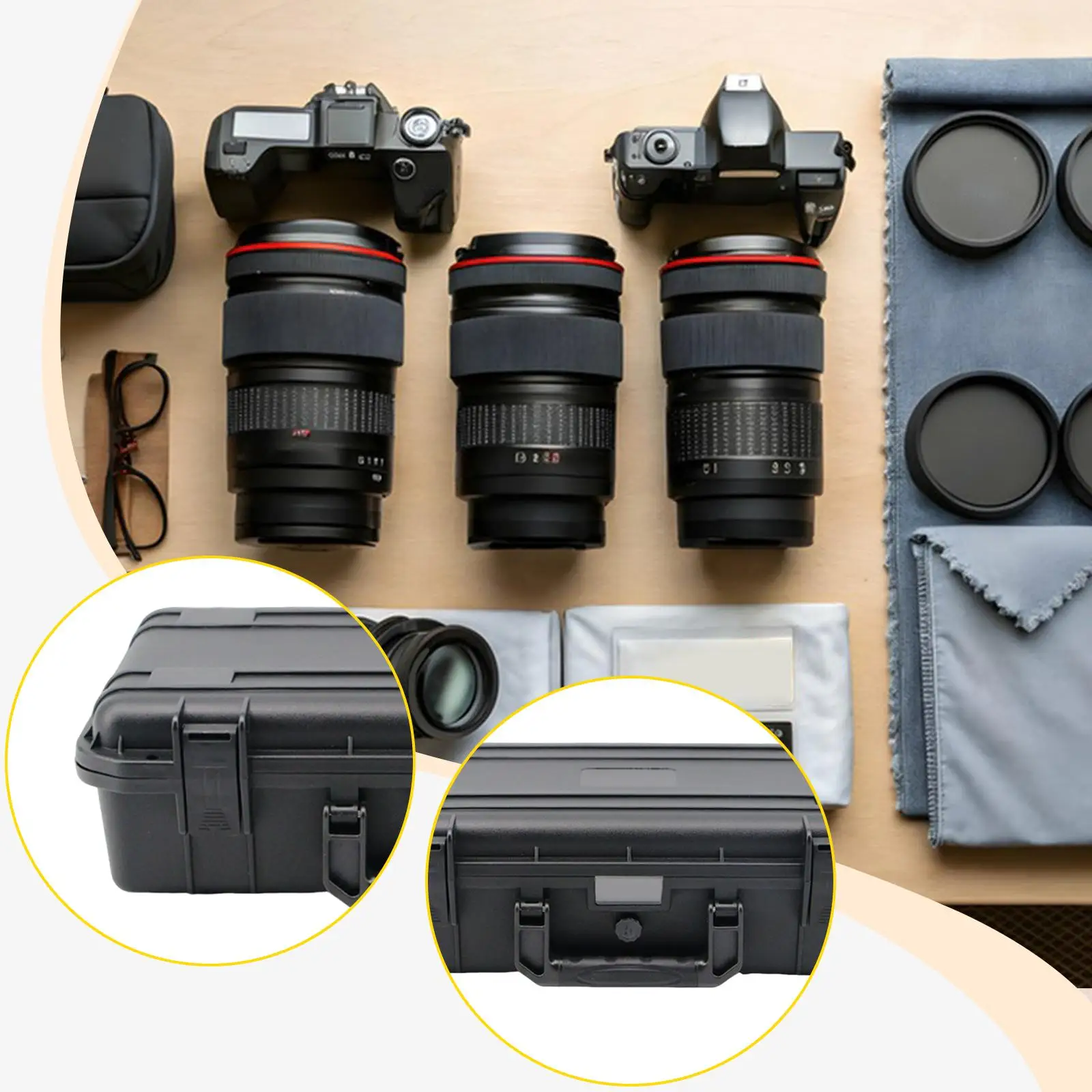Hard Carrying Case Box Shockproof Multifunctional for Photography Accessories Lightweight Easy to Carry Waterproof