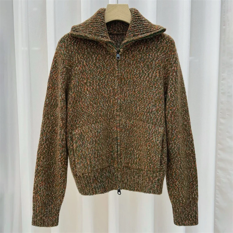 

Женский кардиган, новое эластичное вязаное облегающее толстое пальто на зиму 2022, женский свитер из смеси кашемира y2k, женская водолазка