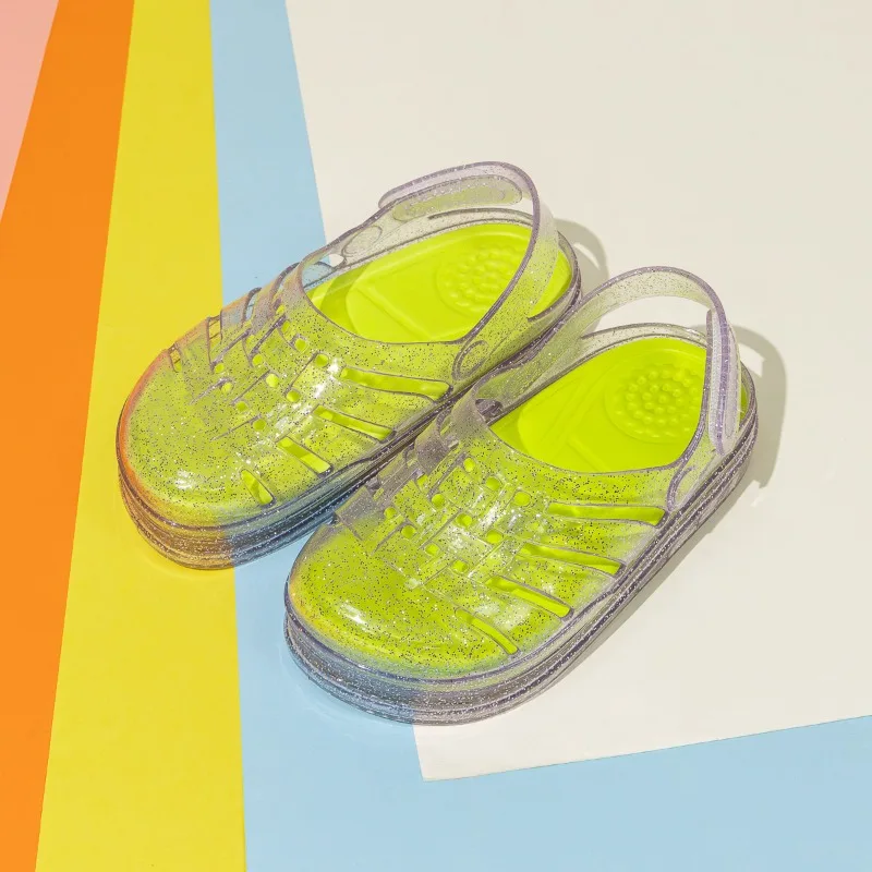 

Children's Sandals Summer Breathable Fashion Print Cool Fine Cute Boys Girls' Baotou Jelly Slippers Comfortable baby girl shoes