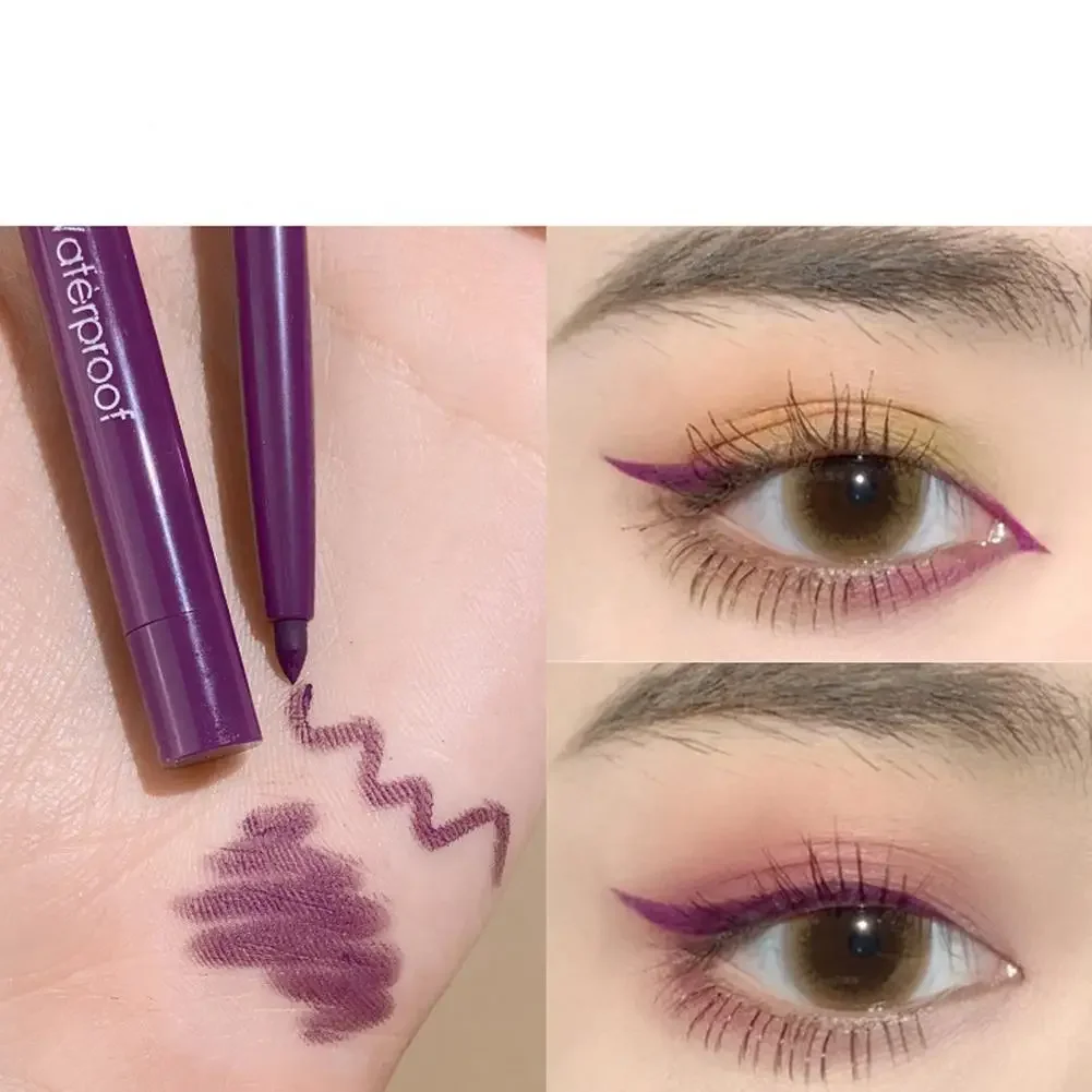 Lápiz Delineador de Ojos de Gel, lápiz mate de gusano de seda, marrón y negro, resistente al agua, duradero, no florece, secado rápido, maquillaje de ojos