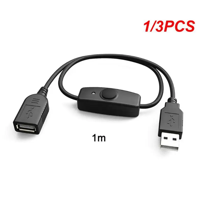 1/3PCS Data Sync USB 2.0/3.0 Extender Cord USB Extension Cable With ON OFF Switch LED Indicator for Raspberry Pi PC USB Fan LED