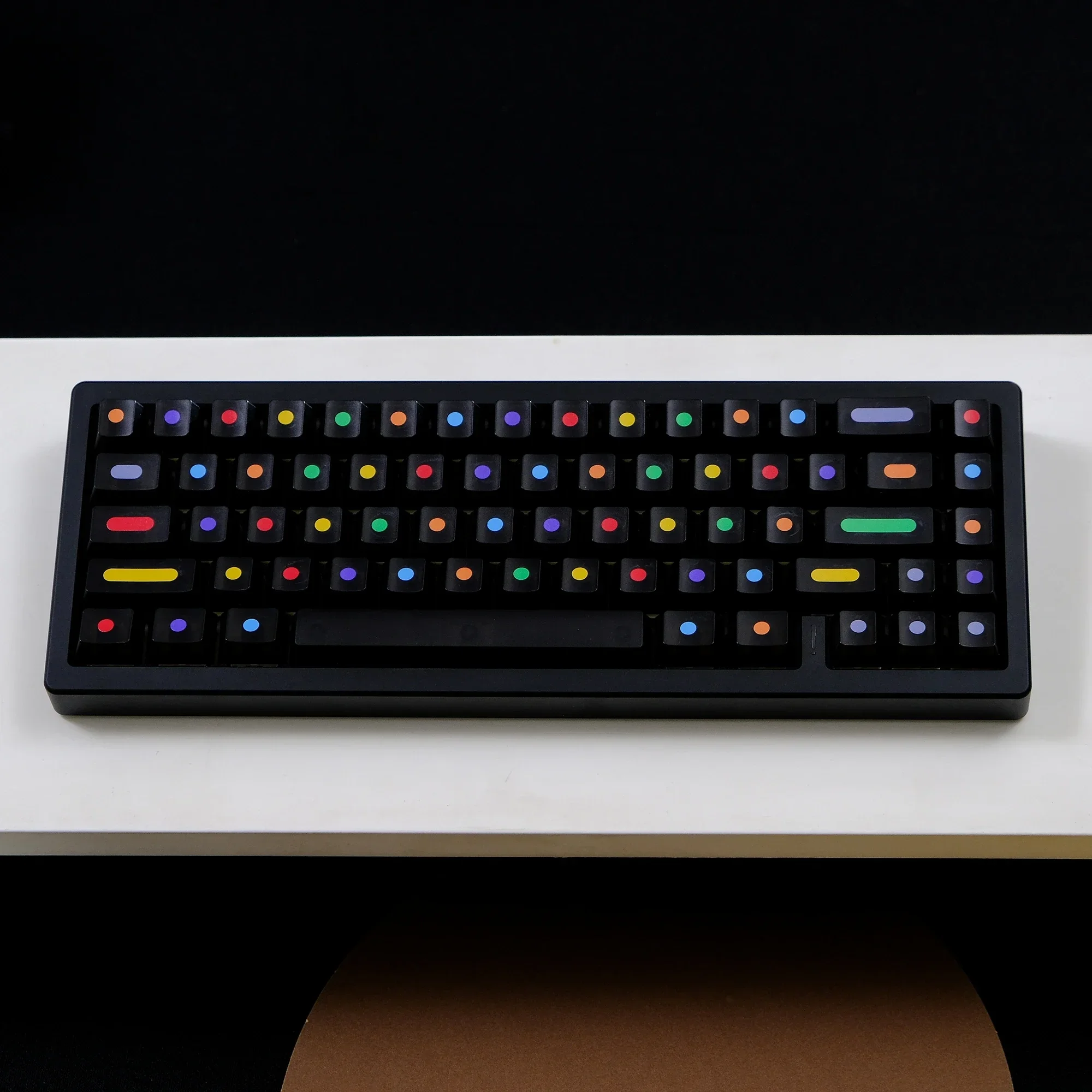 Aifei GMK Dots Keycaps 122 Keys Fog Translucent ABS Double Shot Black Cherry White for Mechanical Keyboard Mad 60he 68he Game PC