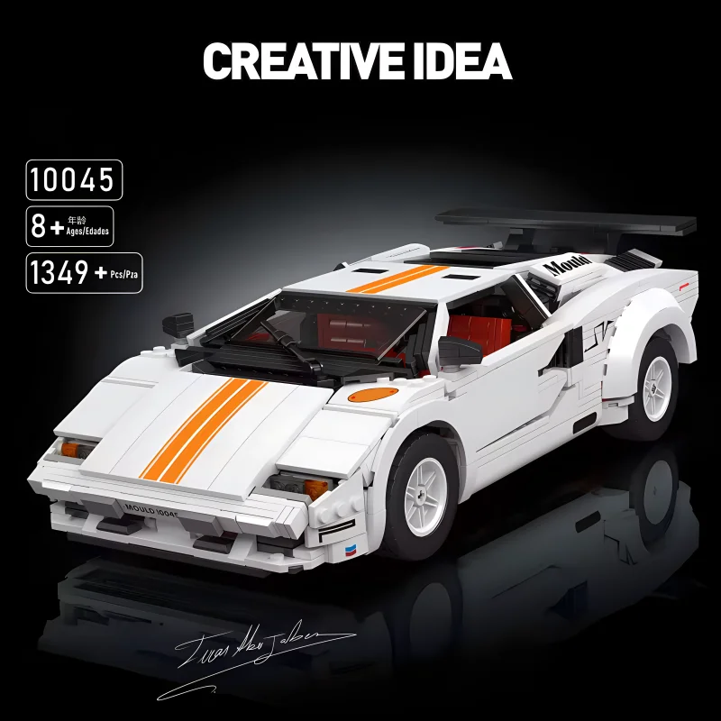 MOULD KING 10045 MOC Technical Vintage Speed Super Car Hypercar Building Blocks Bricks 3D Puzzle Toys Christmas Gifts For Kids