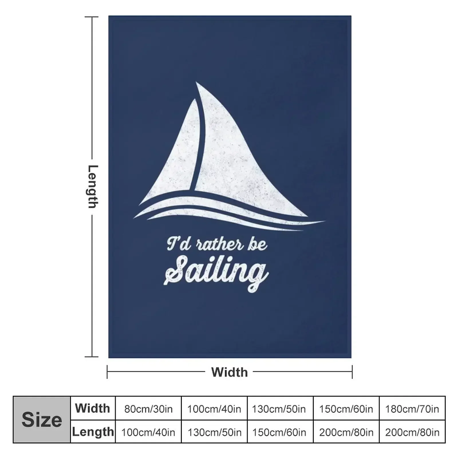 I'd Rather Be Sailing Throw Blanket Flannel Furrys Giant Sofa Winter beds Blankets