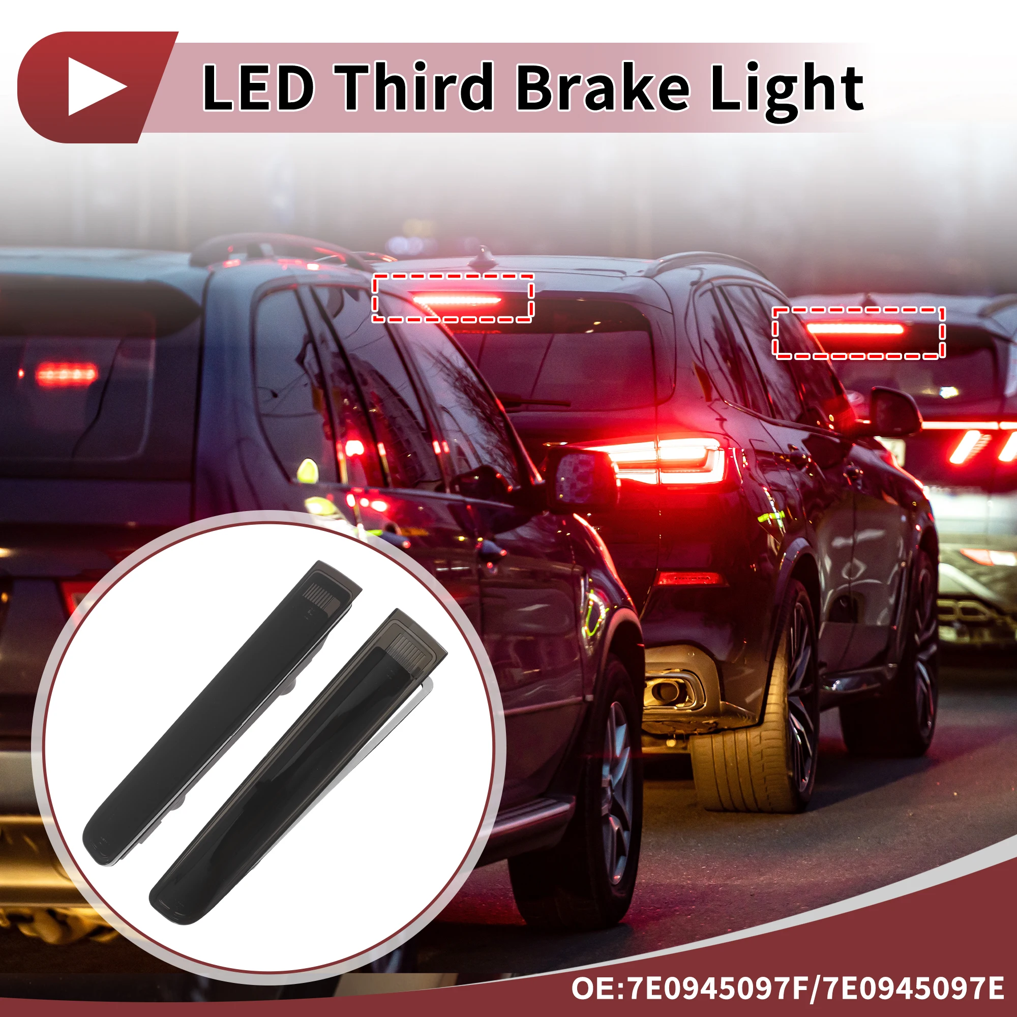 UXCELL Black LED Third Brake Light for VW T5 Transporter No.7E0945097F