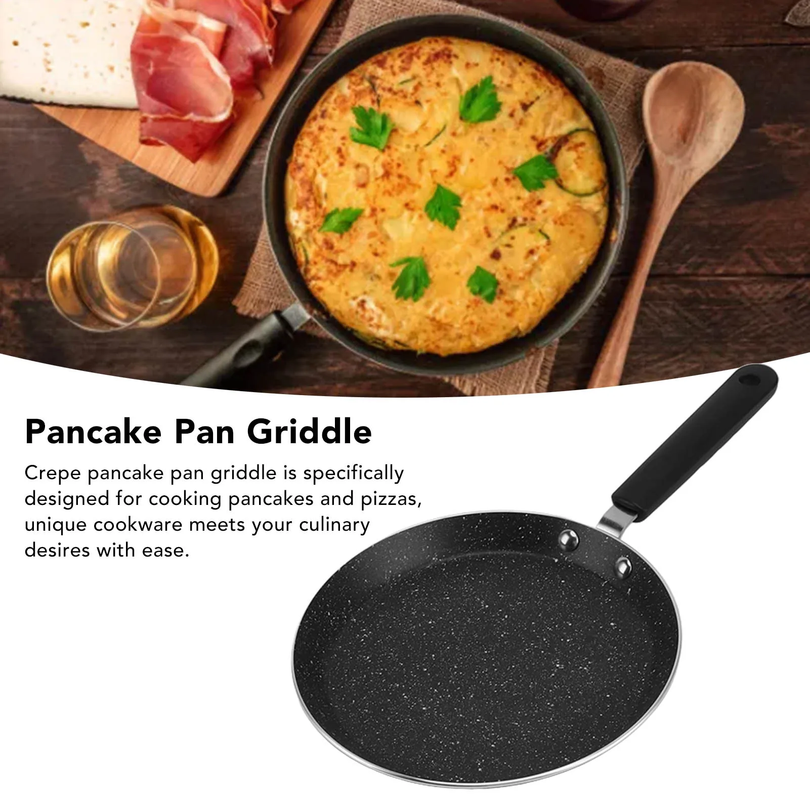 Nonstick Griddle Pan Crepe Pancake Pan Nonstick Round Shape Aluminum Alloy Portable Griddle Pancake Maker Pan Pancake Maker Pan