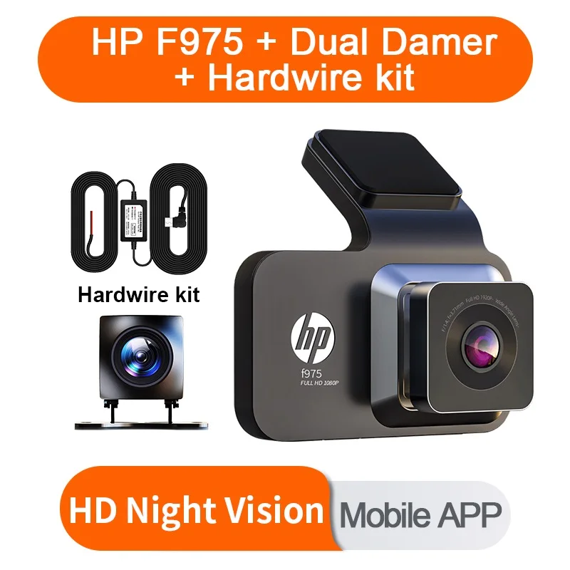 HP F975 1080P dash cam Auto Recorder HD Nachtzicht Auto camera WiFi Auto Loop Video Parking Monitor dash am auto DVR Video
