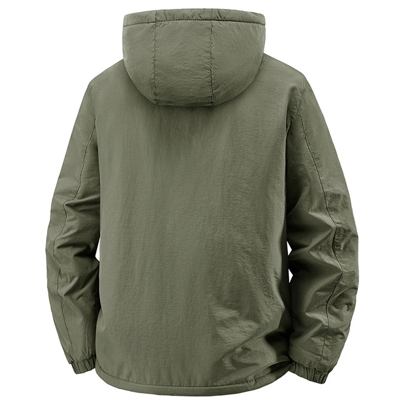 حجم كبير 7XL 8XL الرجال سترات سميكة الدافئة معطف مقنع القطن مبطن جاكيت من الصوف عادية سترة مضادة للماء الشتاء أبلى الملابس #4