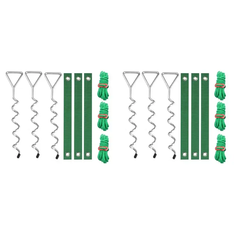 

Набор из 6 штук: сверхпрочные спиральные опоры для деревьев, для выпрямления наклонных и молодых деревьев, серебристые