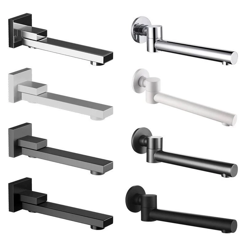 

Black Square Bathtub Spout Bathroom 180° Rotation Folding Nozzle Wall Mounted Shower Mixer Water Outlet
