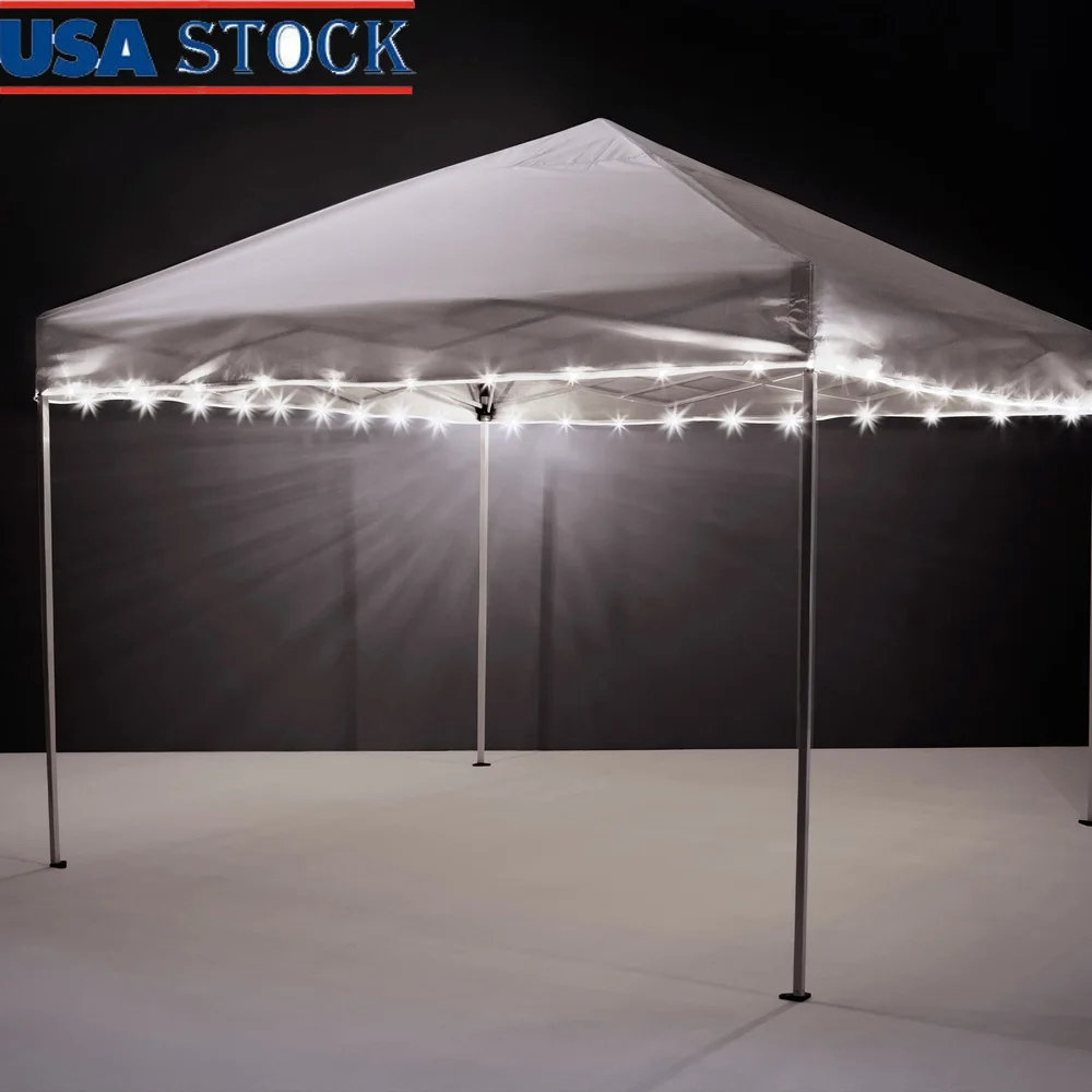 

Outdoor Canopy LED Light String Battery Operated Weather Resistant Lighting Kit Tents Umbrellas Parties 40ft Ambiance Decor