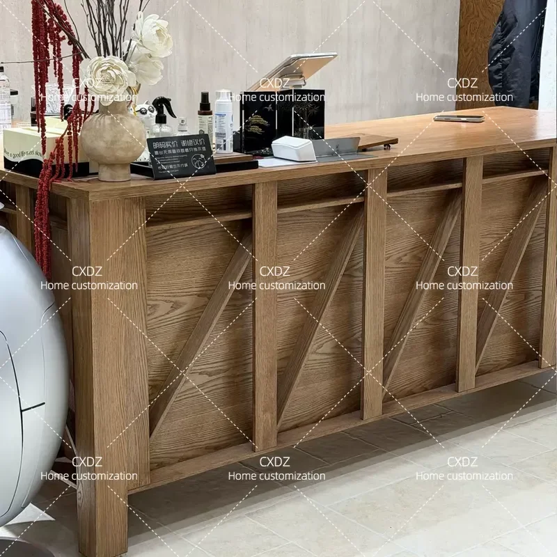 Medieval clothing store checkout page Bar buyer collection store Nakajima cabinet solid wood front desk high-end