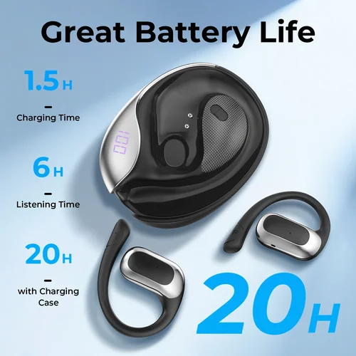 Imagen 2 del producto ERAZER X5 OWS auriculares Bluetooth auriculares inalámbricos deportivos llamada cancelación de ruido auriculares oreja abierta AI traductor auriculares