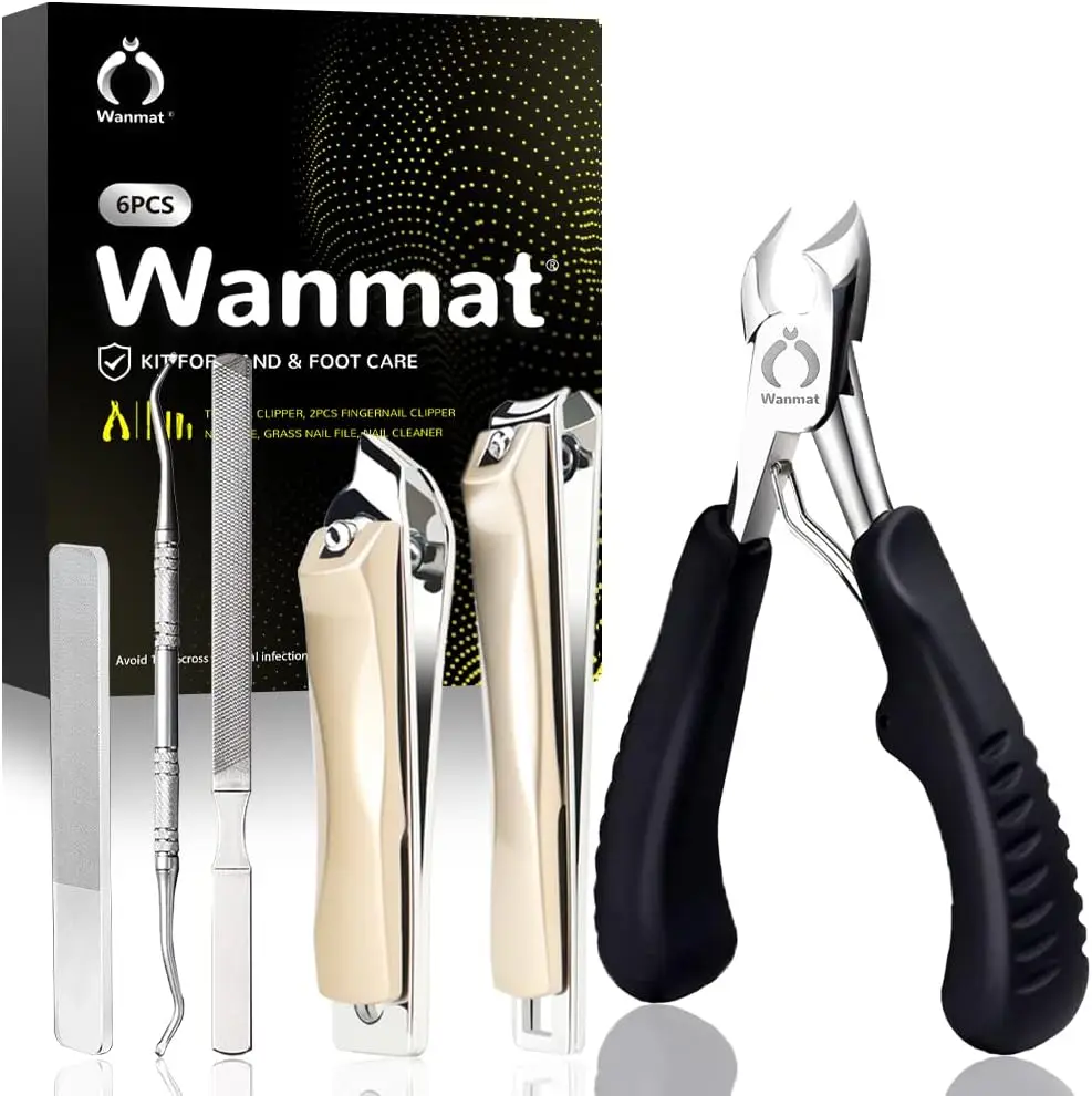 

Upgraded Toe Nail Clippers for Men, 6-Piece Set with Bonus Tool, Durable Stainless Steel