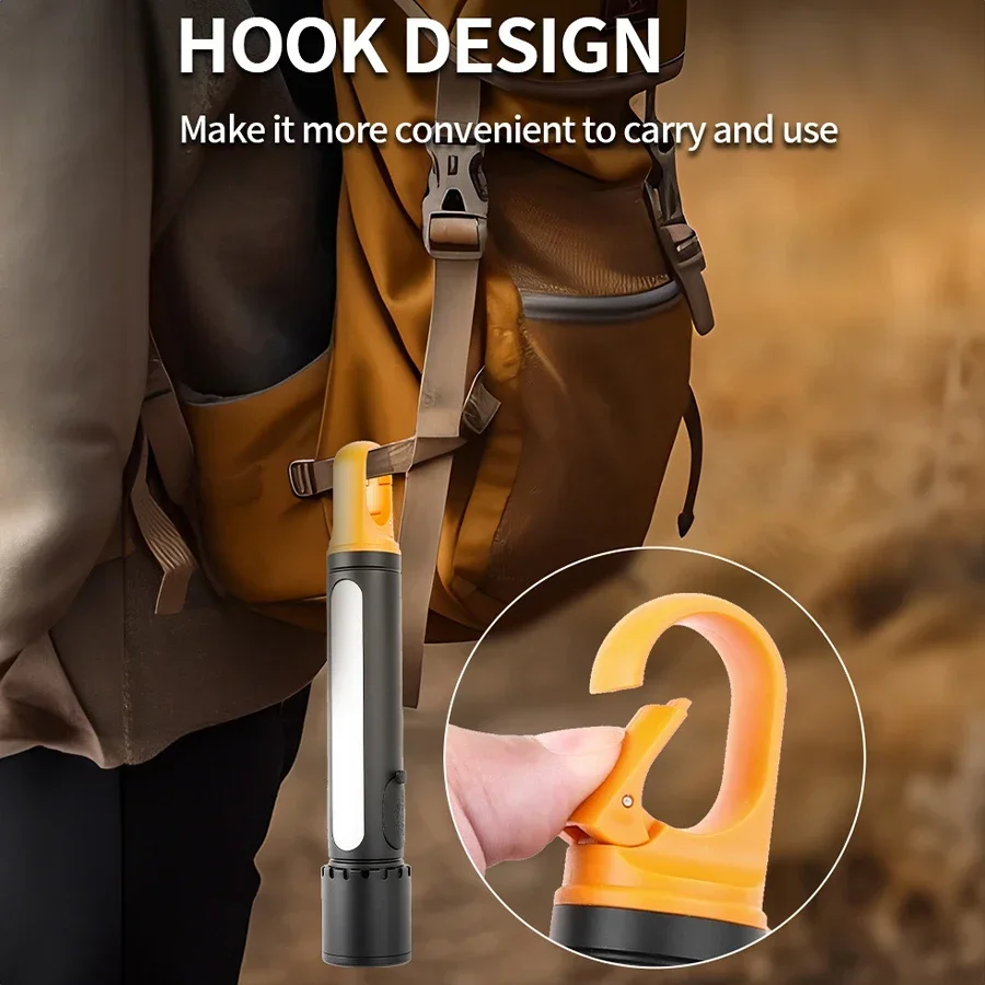 Nueva linterna de autodefensa Heinast, carga USB C, fuente de luz Dual, linterna de emergencia impermeable para exteriores con luz roja