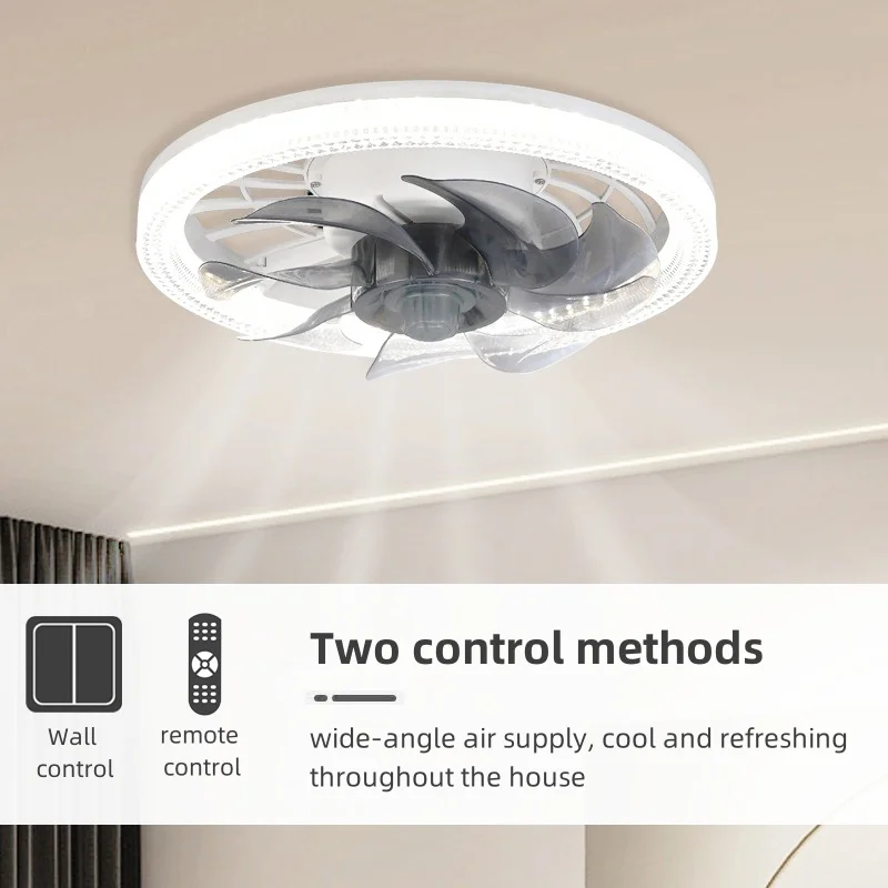 Imagem -03 - Ventilador de Teto Led com Controle Remoto Regulável Silenciosa Interior Decorativa Ventos Fortes Doméstico E27 85265v