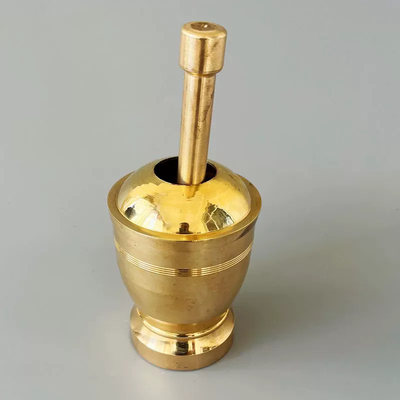Handmade Brass Medicine Garlic Customized Pounding Jar Chinese Medicine Pounding Morta Thick