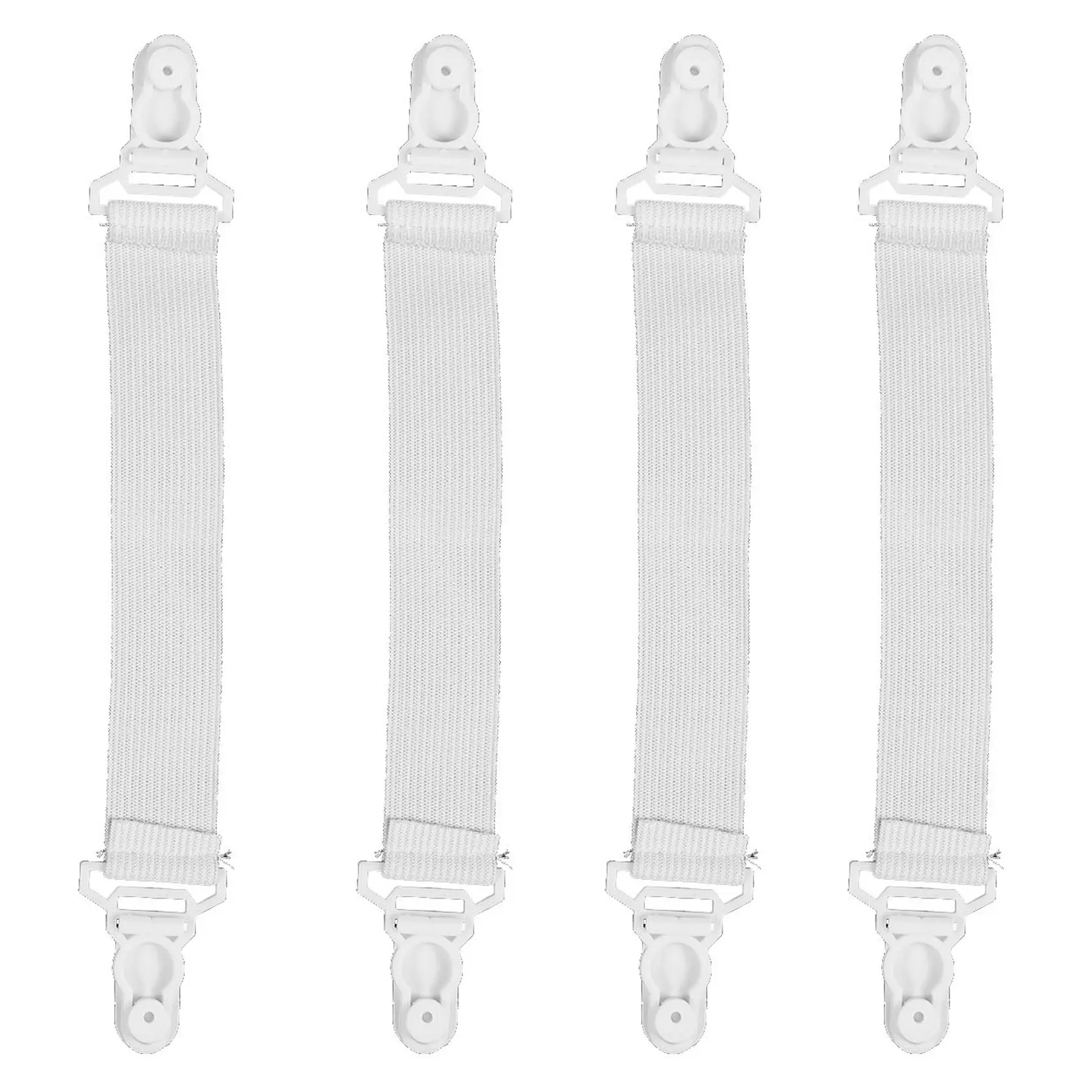 4 Pcs Home White Elastic Mattress Bed Sheet Grippers Clips