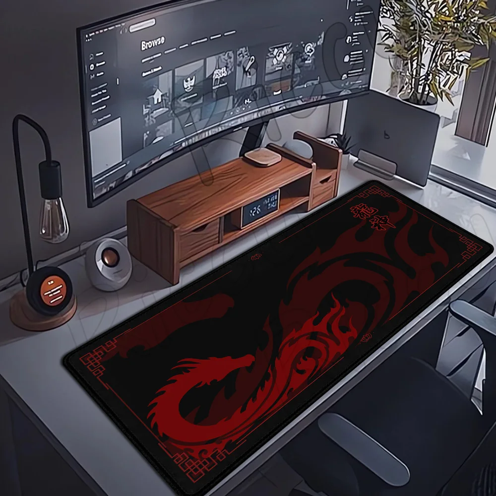 Mouse Pad Purple And Black Dragon XXL Computer Large Gamng Mousepad Extended Desk Mats Mice Pad Office Carpet Playmat Table Mat