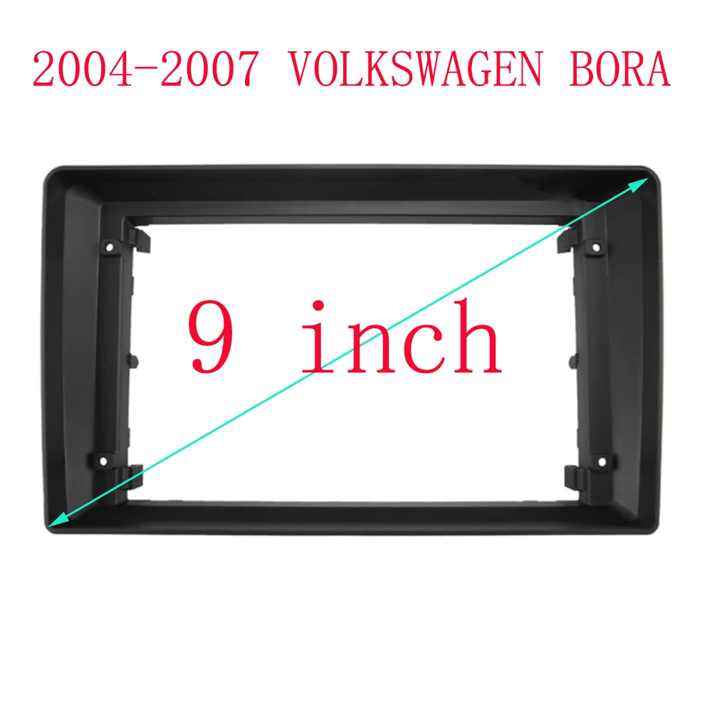 HAOCHEN 2DIN 9 Inch Car Fascia Frame Cable For Volkswagen Bora 2004-2007 Android Dashboard Kit Face Plate Frame Fascia