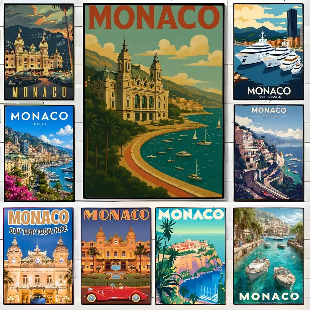 glamorous location M-Monaco Poster Wall Art Print Decorative Mural Home Decor Gift Unframed