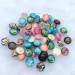 80pcs Round colorful faceted acrylic crystal water ripples Rhinestones clothing applique Strass stick button -E83