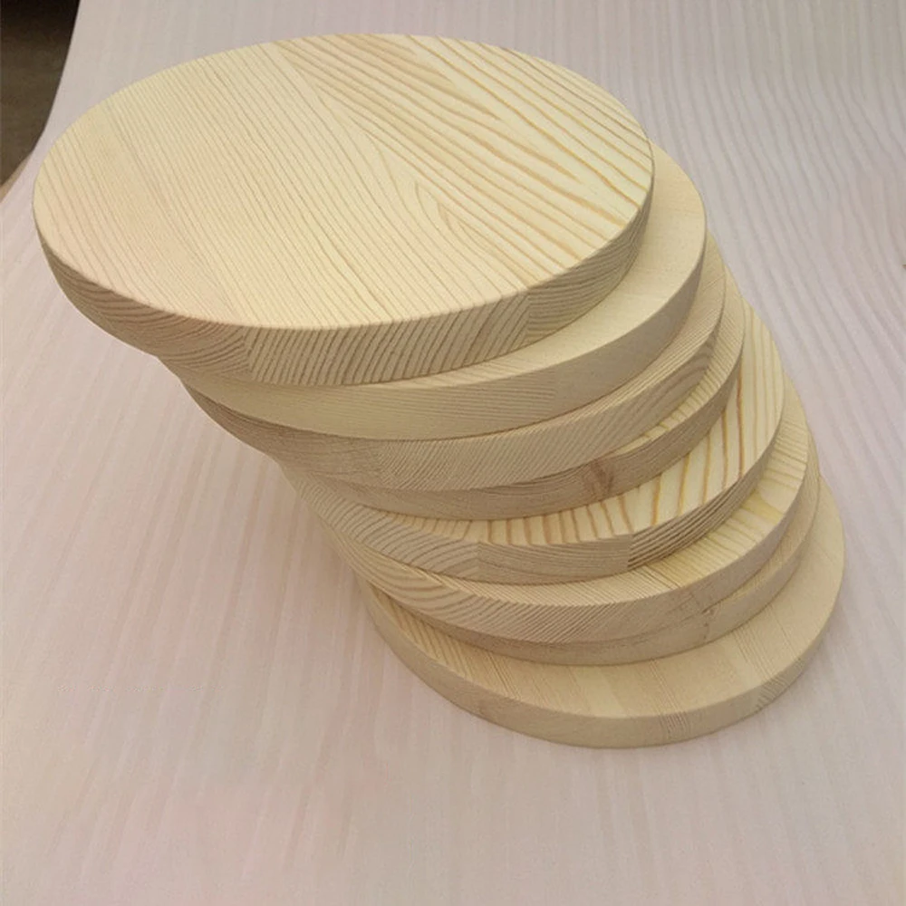Dia 15mm-60mm Round Wooden Pieces Mini Unfinished Thin Wooden Boards DIY Handmade Creative Hand Painting Wooden Board Pyrography