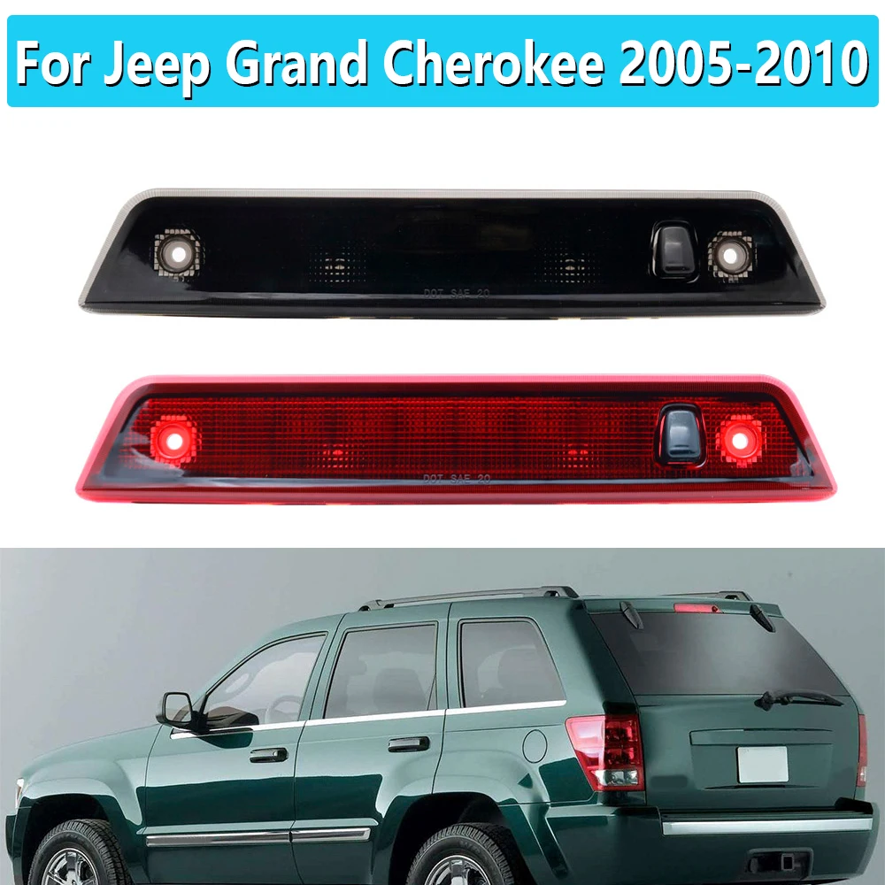 

For Jeep Grand Cherokee 2005 2006 2007 2008 2009 2010 3rd Third LED Brake Light Rear High Mount Brake Stop Light Smoked Lens