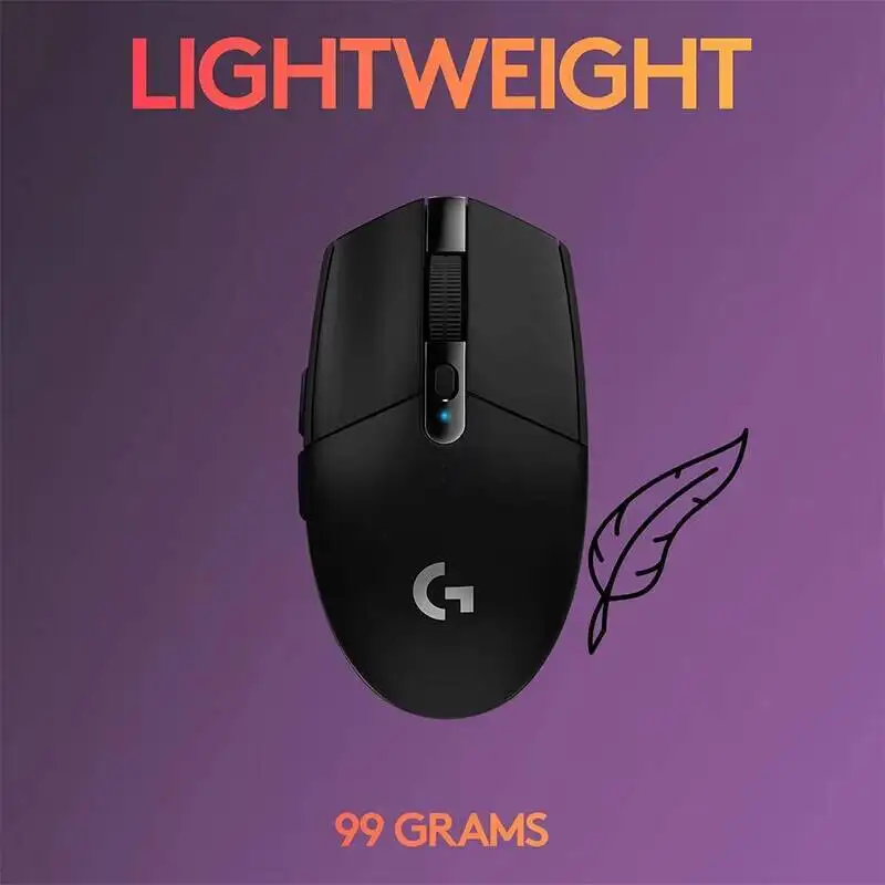 Logitech G305 LIGHTSPEED Mouse for Gaming, 1ms Lag-Free, 12000 DPI HERO, 6 Programmable Keys, 250h Battery, 99g, PC Mac