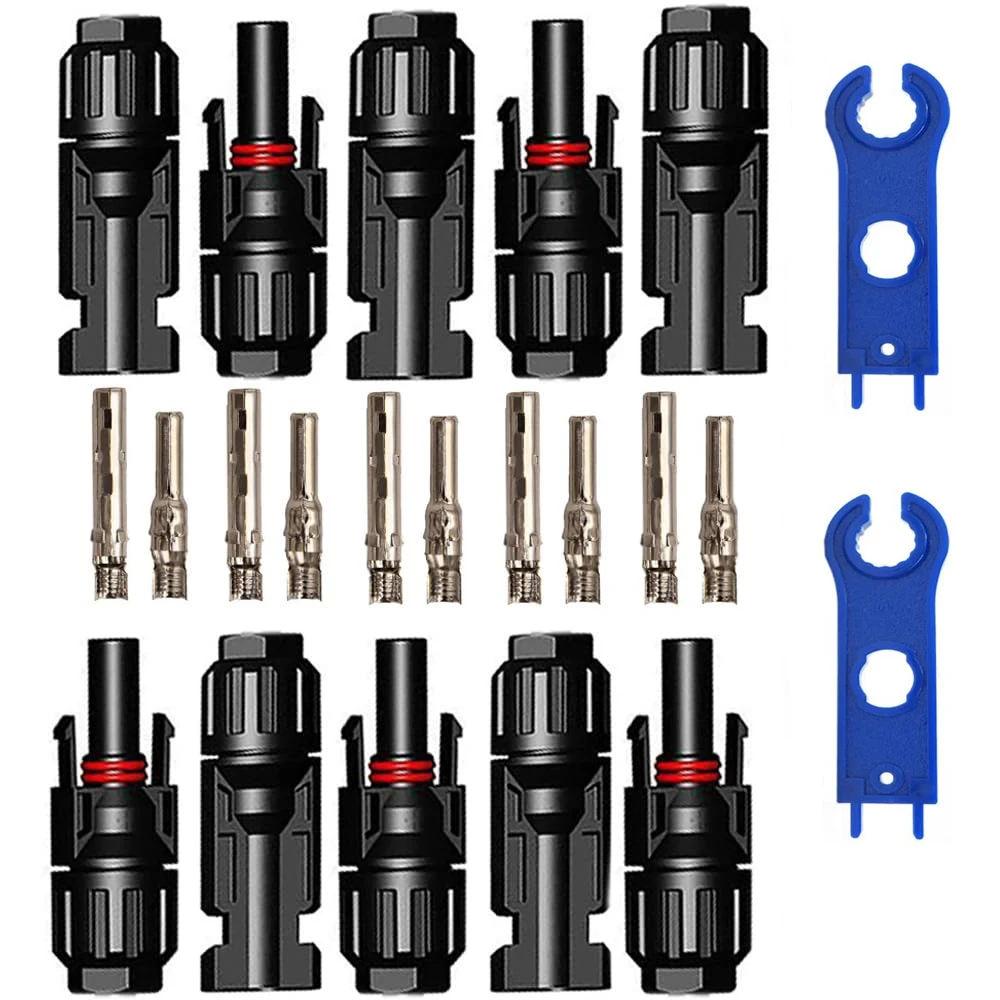 5 Paar/Charge Solarstecker mit 2 Schlüsseln, wasserdichte Solarpanel-Steckverbinder, Solarkabel, Solar-Photovoltaik-Steckverbinder