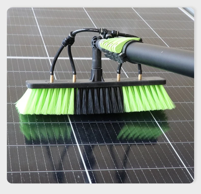 Water Fed Telescopic Pole Cleaning Brush, 3.6M Extendable Handle for Window Wall Solar Panel