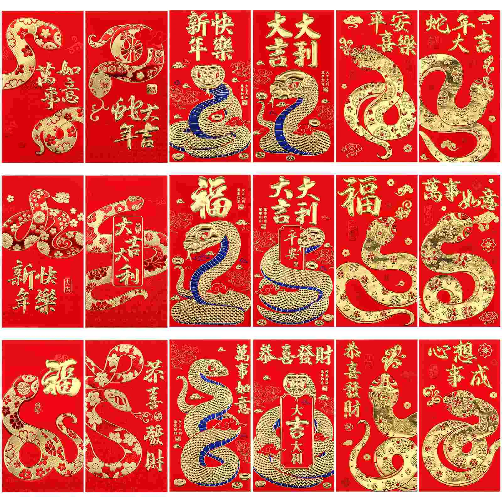 Chinese New Year Envelope Zodiac Snake Red Purse Miss Money Envelopes for Cash Headband