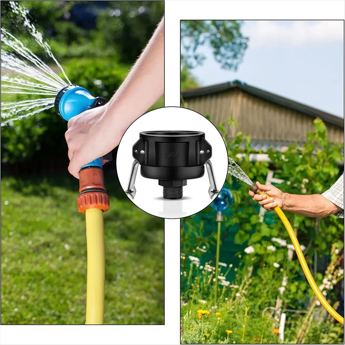 275 330 Gallon IBC Tote Fittings Adapter 2 Inch Tote Tank Drain Adapter with Camlock Garden Hose Connection
