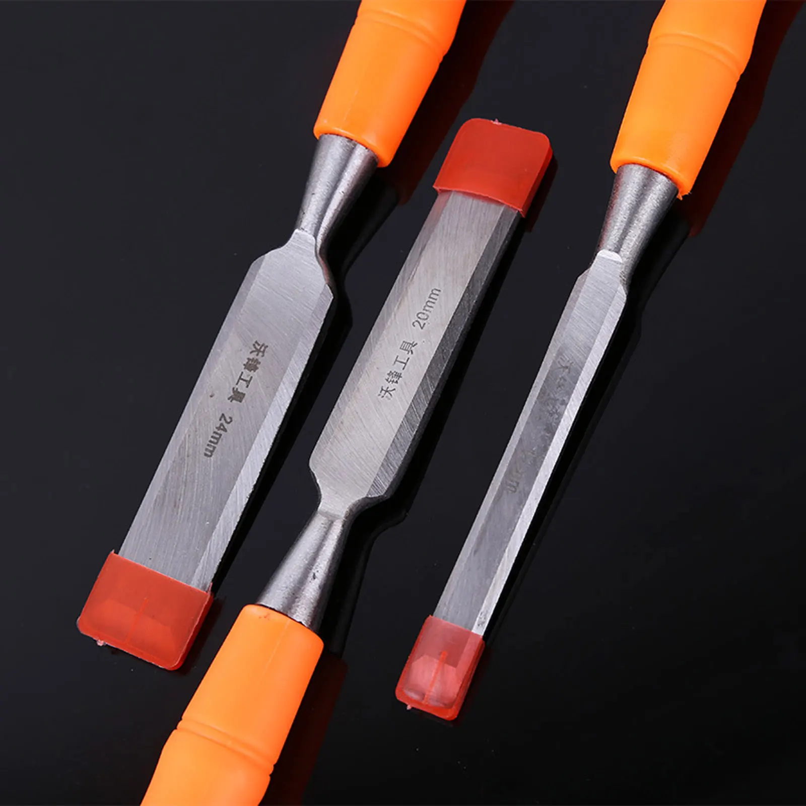 Wood Carving Chisel Set Carbon Steel Woodworking Tool 8/10/24mm Carpentry Flat Chisels Carving Knife Carpenter Hand Tool