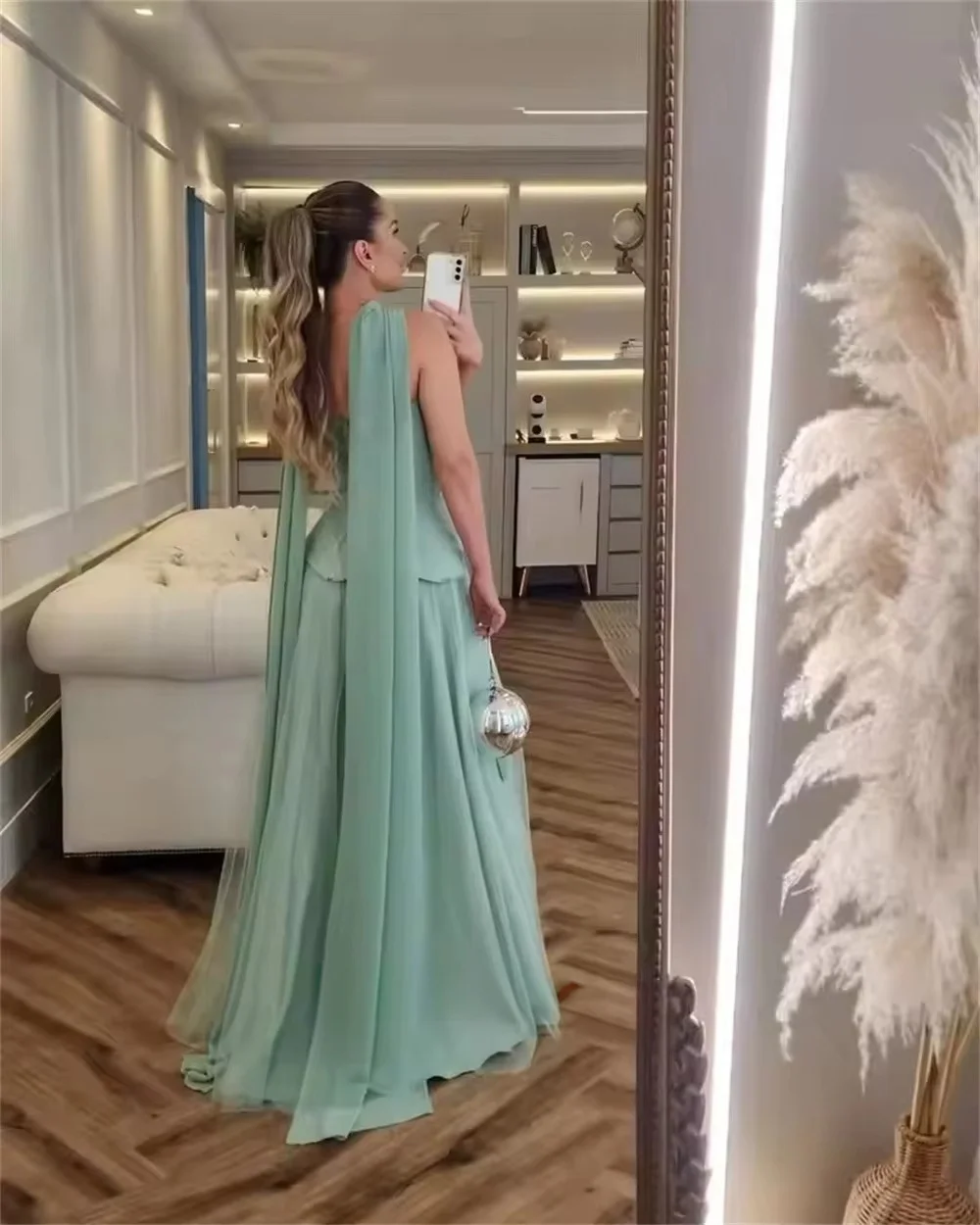 Women Strapless Formal Dresses Tulle Long A Line Evening Gown Elegant Flowy Maxi Dress For Wedding Party Banquet