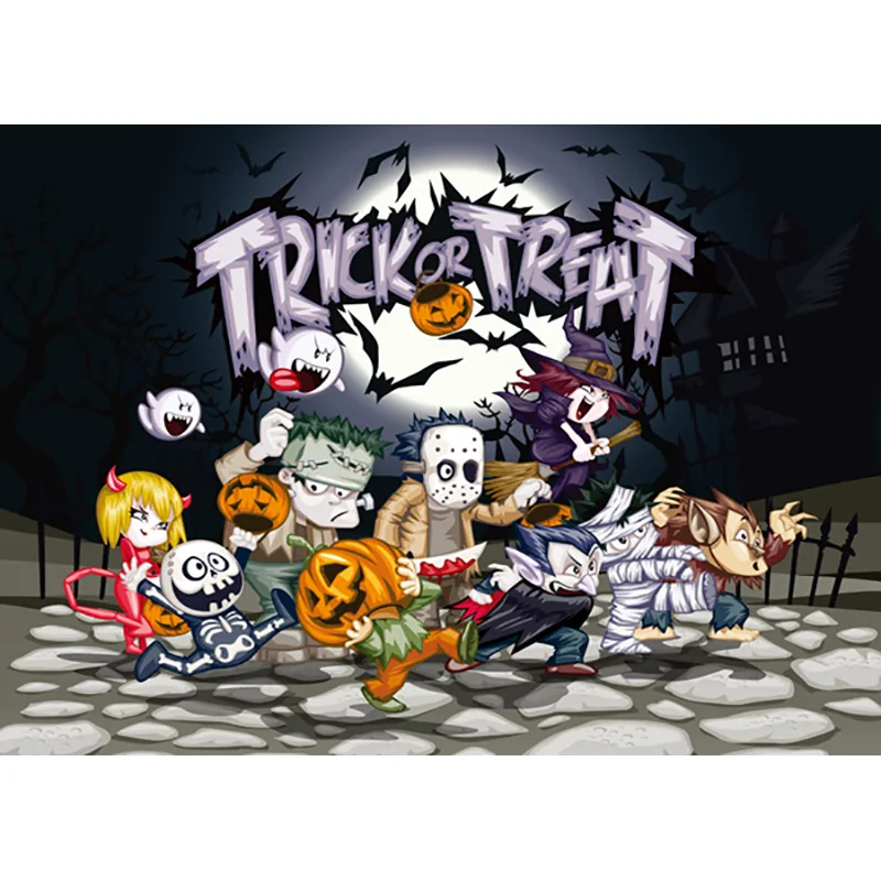 Хэллоуин фон замок тыква фонарь луна фон для фотосъемки для фотостудии 1911CXZM-53