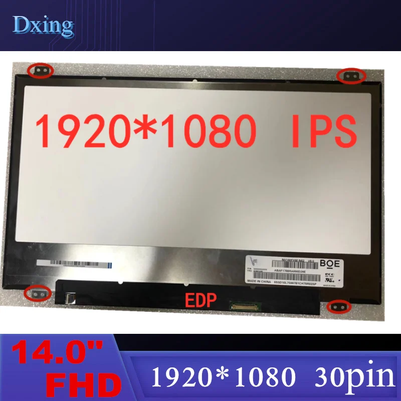 

14.0 inch IPS Laptop LCD Screen NV140FHM-N62 Fit N140HCE-EN1 72% NTSC LED Display Panel Replacement FHD1920x1080 30pin