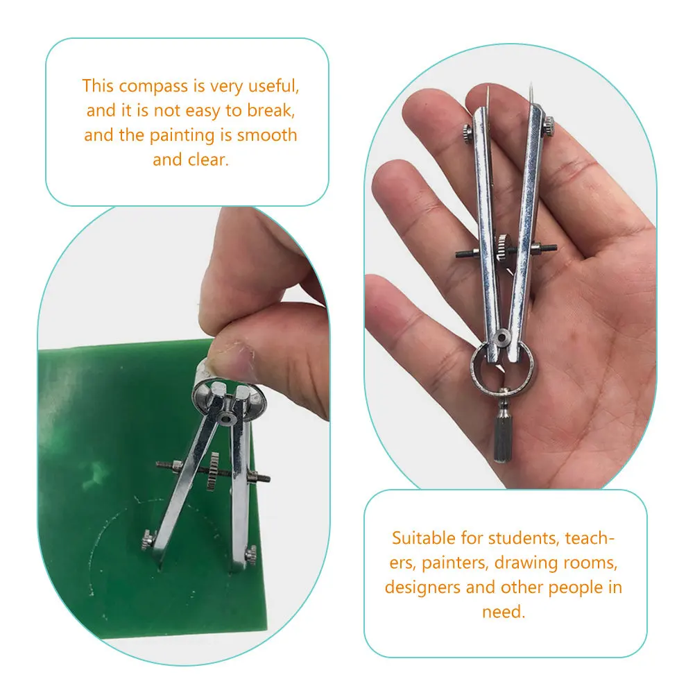 Stainless Steel Drafting Compass for Geometry Math Art Design Drawing Circle Making Student Stationery School Office Supplies