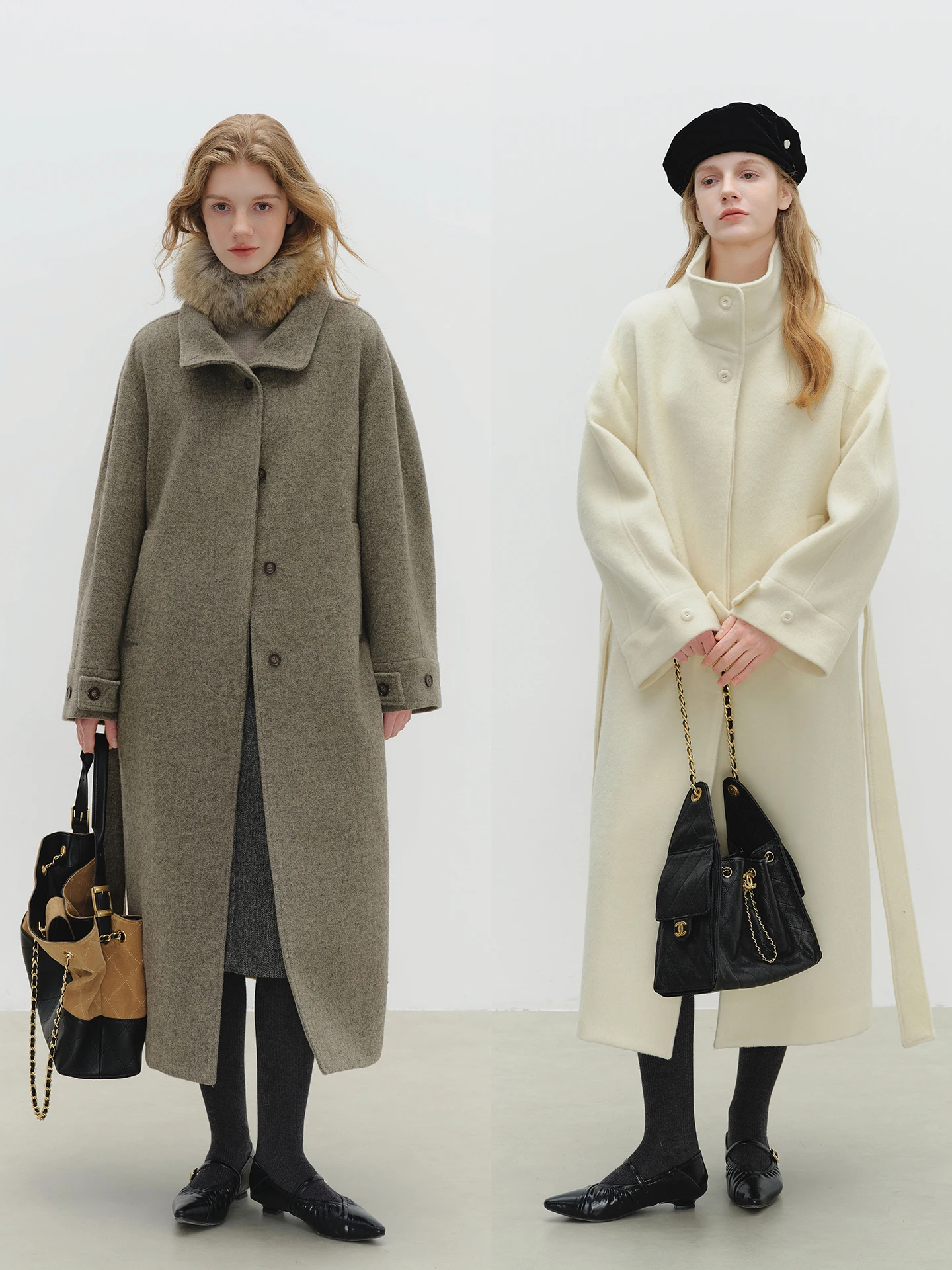 

Длинное шерстяное пальто в корейском стиле для повседневной носки, теплое, полноразмерное, винтажное, премиум-класса, в стиле Сеул